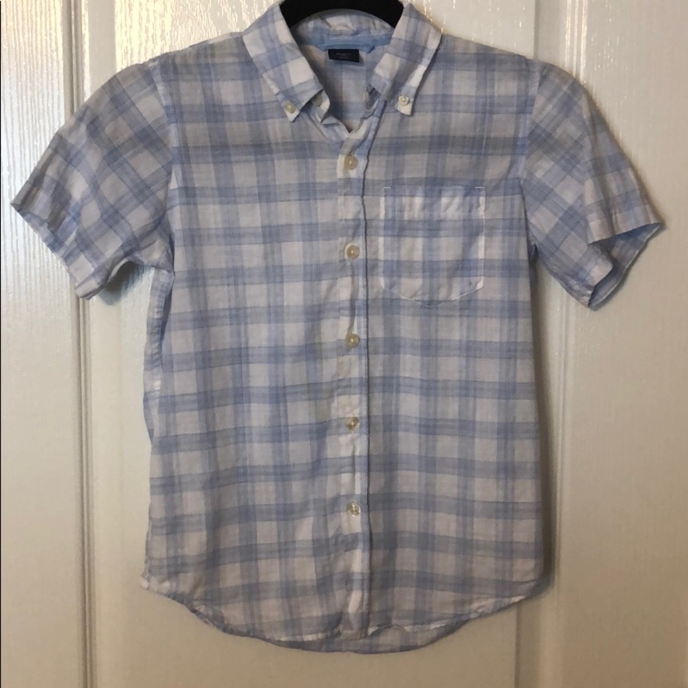 GAP boys 6-7 striped button down short sleeve